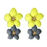 Colorful Double flower Stud earrings for Women - EX-STOCK CANADA
