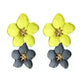 Colorful Double flower Stud earrings for Women - EX-STOCK CANADA
