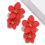 Colorful Double flower Stud earrings for Women - EX-STOCK CANADA