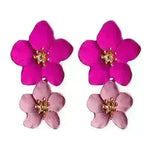 Colorful Double flower Stud earrings for Women - EX-STOCK CANADA