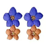 Colorful Double flower Stud earrings for Women - EX-STOCK CANADA