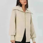 Comfortable Large Collar Double Zipper Sweater - EX-STOCK CANADA