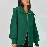 Comfortable Large Collar Double Zipper Sweater - EX-STOCK CANADA