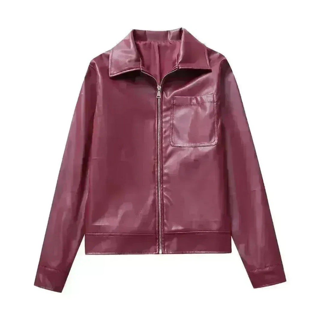Cool And Wild Lapel Leather Biker's Leather Jacket - EX-STOCK CANADA