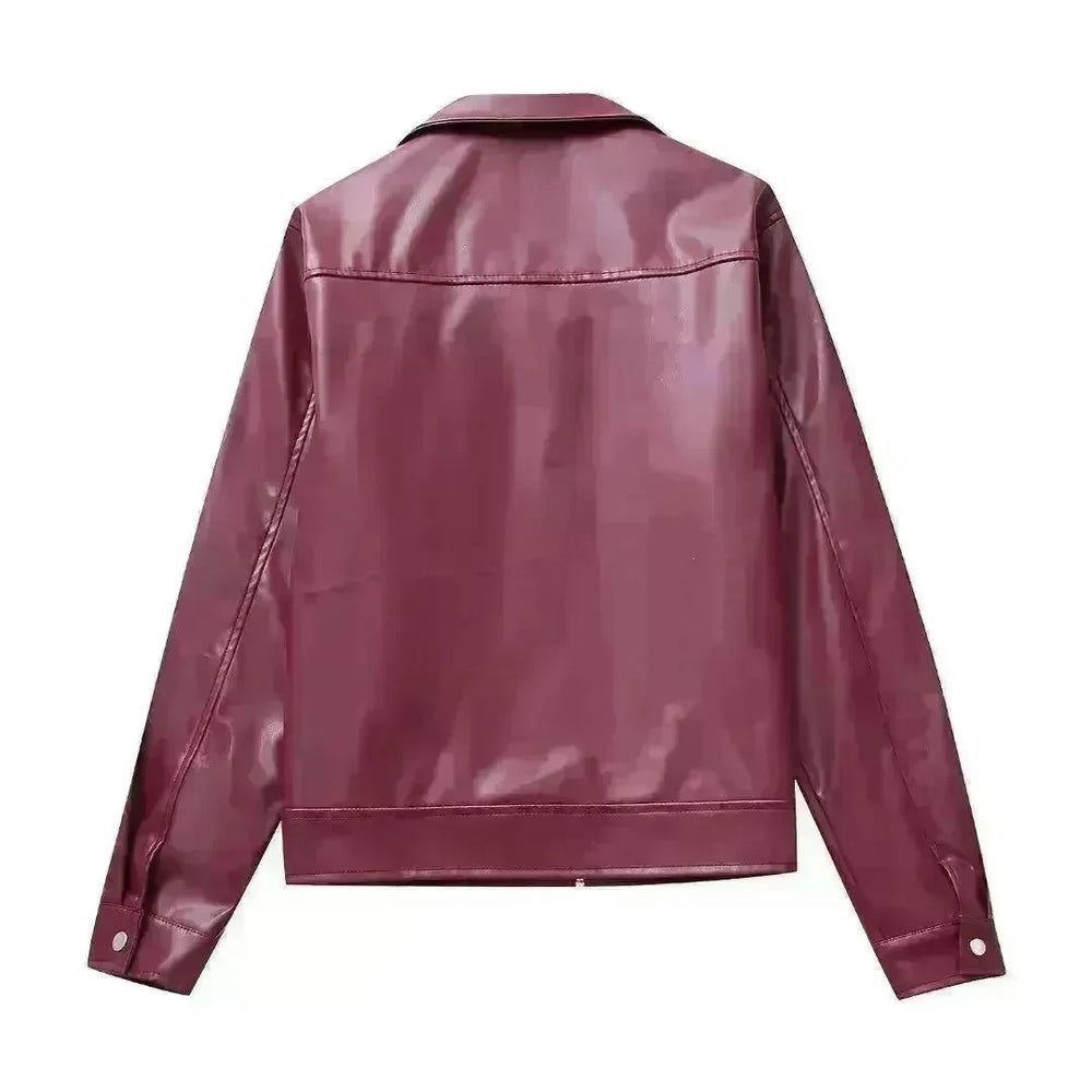 Cool And Wild Lapel Leather Biker's Leather Jacket - EX-STOCK CANADA