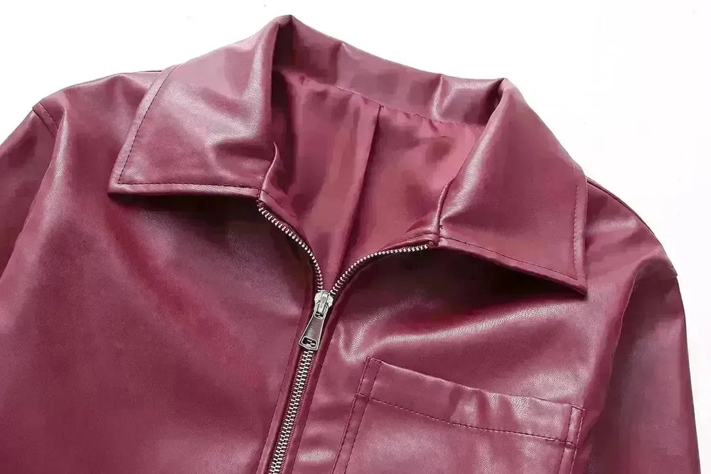 Cool And Wild Lapel Leather Biker's Leather Jacket - EX-STOCK CANADA