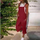 Cotton And Linen Casual Loose Long Wide Leg Jumpsuit - EX-STOCK CANADA