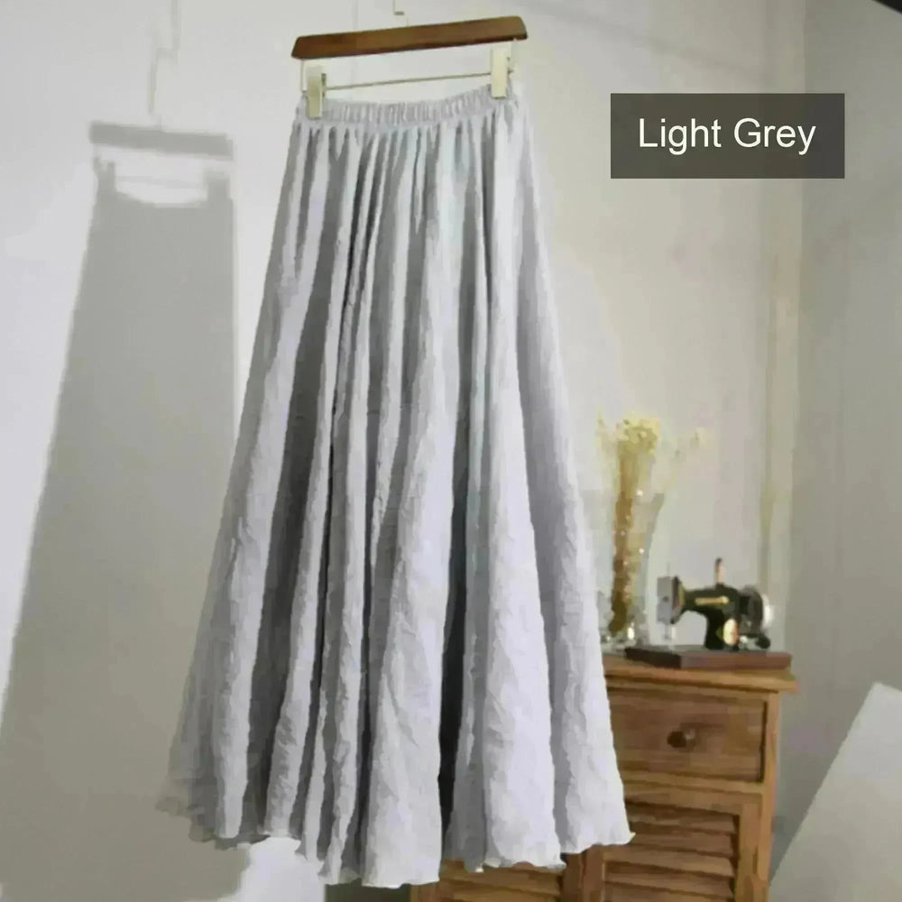 Cotton Linen Style Skirt, Soft And Flowing Skirt, Travel Skirt, Beach Skirt, Gift For Daughter, Pink Skirt, Custom Size - EX-STOCK CANADA