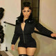Cotton-padded Stretch Tight Jumpsuit Slim Short Jacket - EX-STOCK CANADA