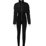 Cotton-padded Stretch Tight Jumpsuit Slim Short Jacket - EX-STOCK CANADA