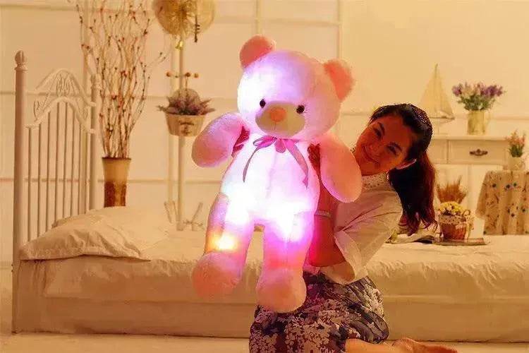 Creative Light Up LED Teddy Bear Stuffed Animals Plush Toy Colorful Glowing Christmas Gift For Kids Pillow - EX-STOCK Canada