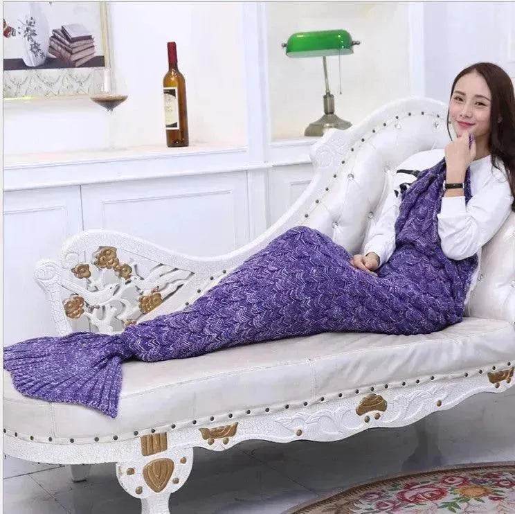 Creative Winter Woolen Mermaid Tail Sofa Blanket - EX-STOCK Canada