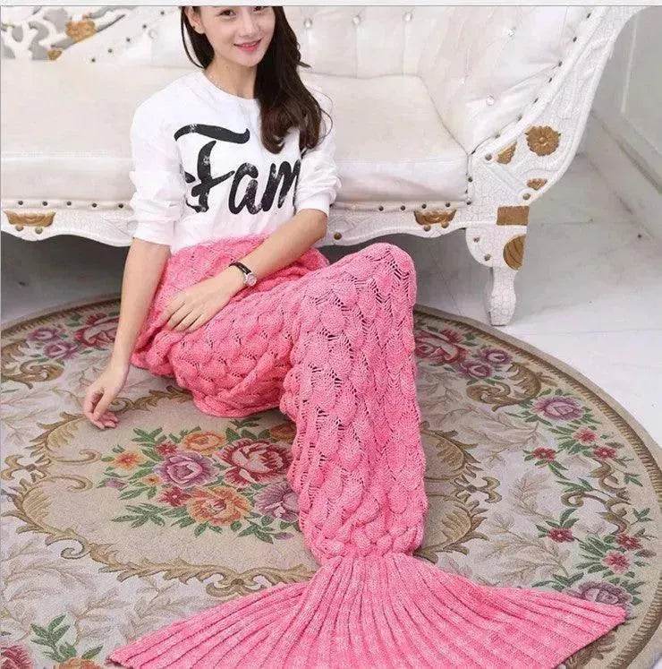 Creative Winter Woolen Mermaid Tail Sofa Blanket - EX-STOCK Canada