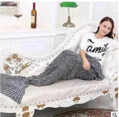 Creative Winter Woolen Mermaid Tail Sofa Blanket - EX-STOCK Canada