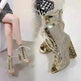 Crystal thick heel mesh hollow high heel - EX-STOCK CANADA