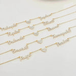 Customized DIY Diamond Inlaid Multi Name Necklace Stainless Steel Chain Heart Charming Choker Customized Necklace Jewelry - EX-STOCK Canada