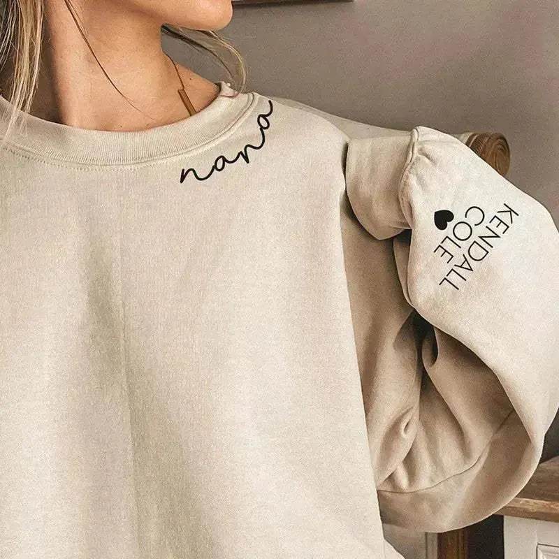 Customized Letter Name Round Neck Hoodie From Europe And America - EX-STOCK Canada