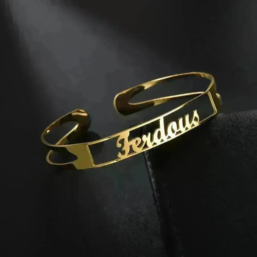 Customized Name Bracelet Personalized Custom Bangles Stainless Steel Jewelry - EX-STOCK CANADA