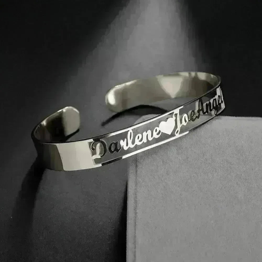 Customized Name Bracelet Personalized Custom Bangles Stainless Steel Jewelry - EX-STOCK CANADA