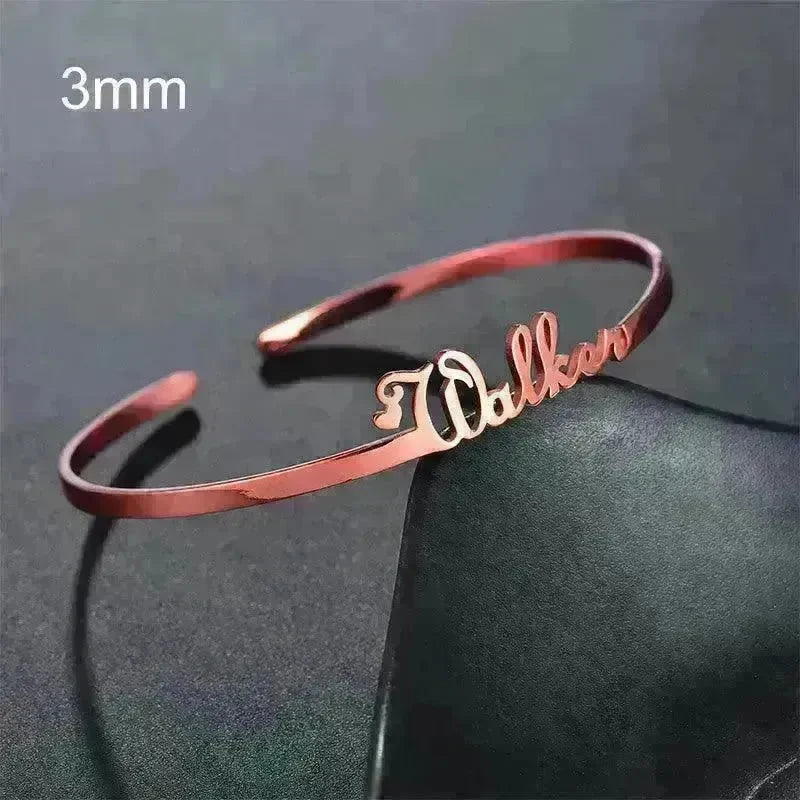 Customized Name Bracelet Personalized Custom Bangles Stainless Steel Jewelry - EX-STOCK CANADA