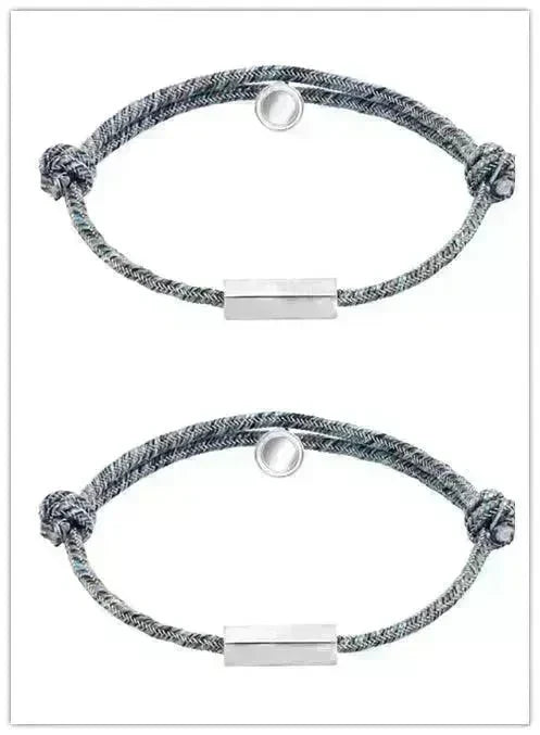 Customized Name Bracelet Pledge of Eternal Love Magnet Attracts Each Other Staniless Steel Couples Bracelet - EX-STOCK CANADA