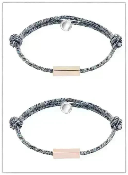 Customized Name Bracelet Pledge of Eternal Love Magnet Attracts Each Other Staniless Steel Couples Bracelet - EX-STOCK CANADA