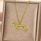 Customized Pet Shape Name Pendant Stainless Steel Necklaces For Women Personalized Cat Necklace Animal Memorial For Pet Lover - EX-STOCK CANADA