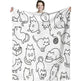 Cute Cat Digital Printing Flannel Blanket - EX-STOCK Canada