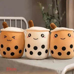 Cute Fruit Drink Plush Stuffed Soft Strawberry Milk Tea Plush Boba Tea Cup Toy Bubble Tea Pillow Cushion Kids Gift - EX-STOCK Canada