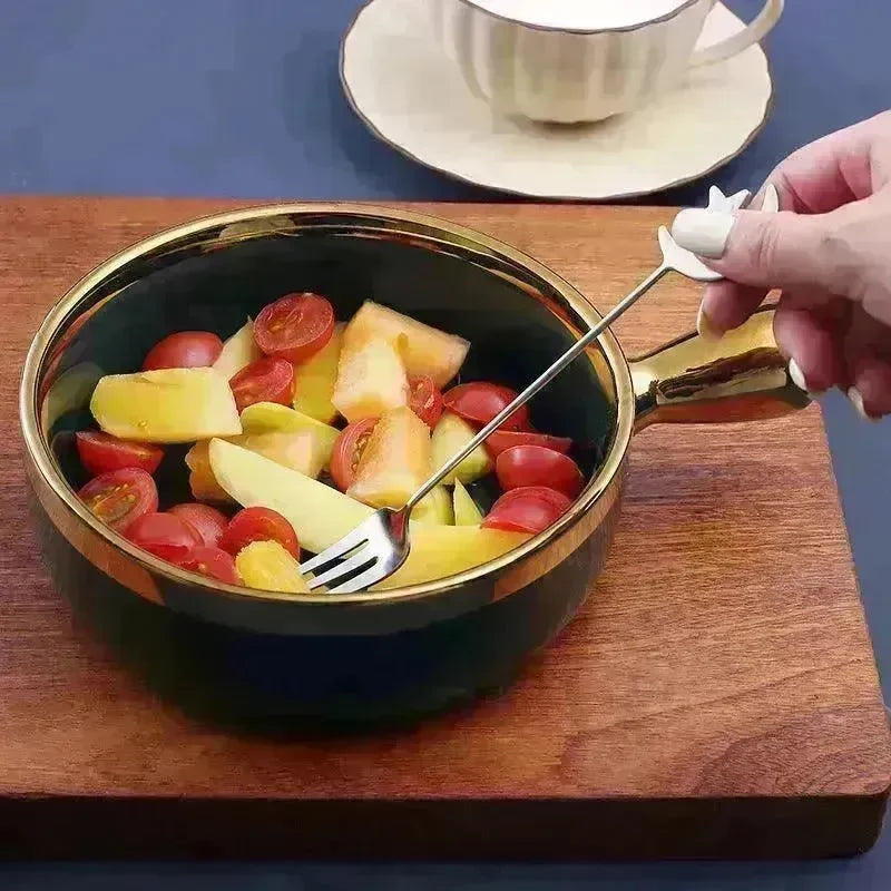 Cute Star and Moon 304 Stainless Steel Spoon and Fork Set for Coffee - EX-STOCK CANADA