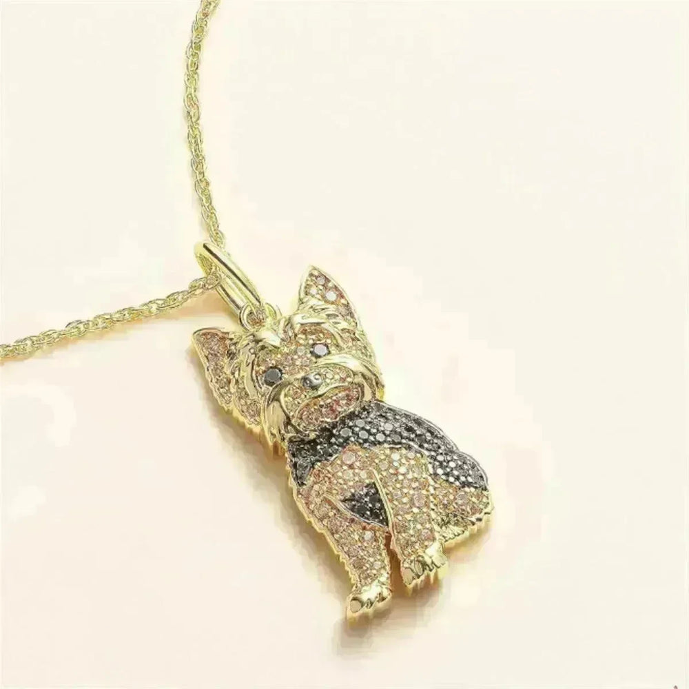 Cute Yorkshire Dog Pendant Zinc Alloy Die Casting Necklace - EX-STOCK CANADA