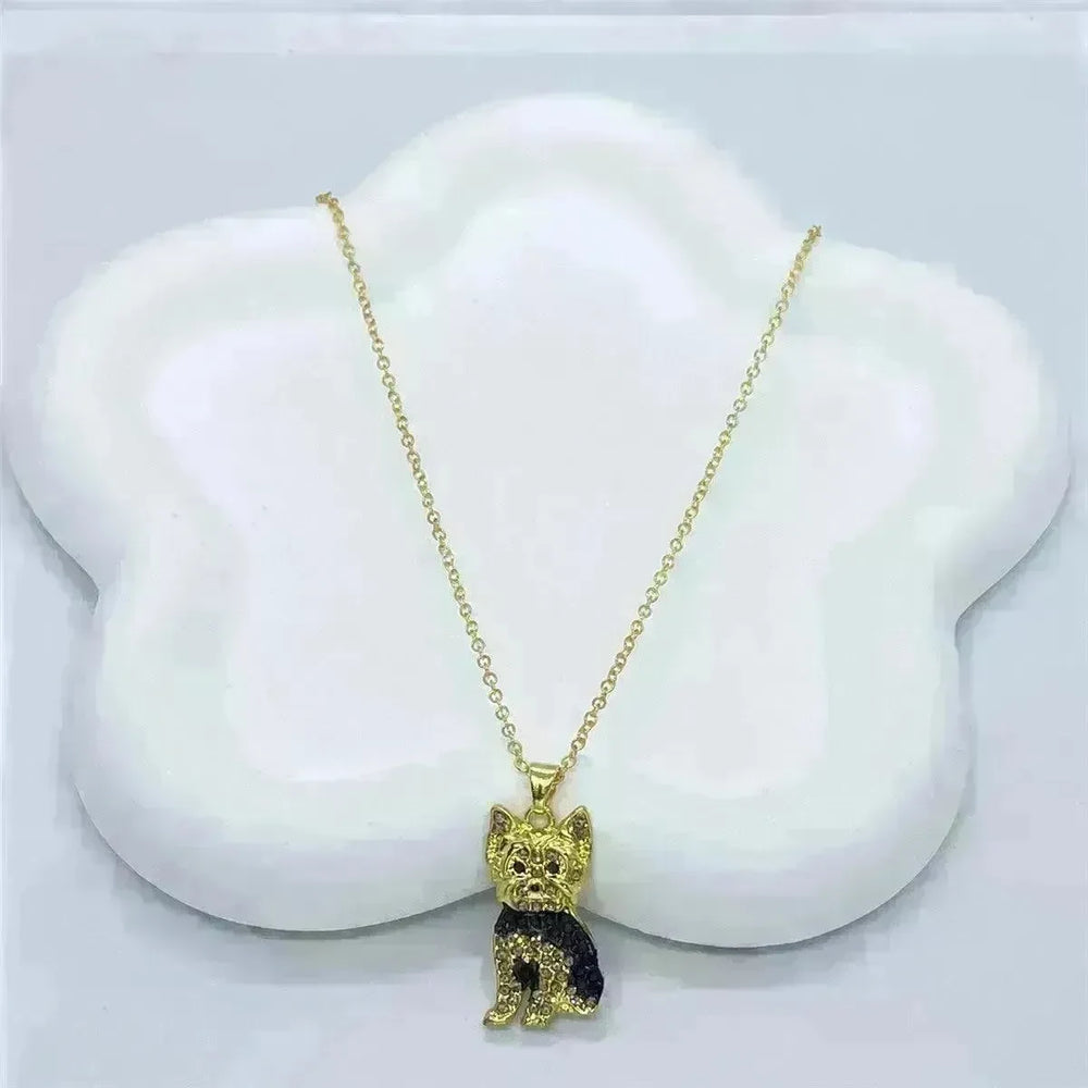 Cute Yorkshire Dog Pendant Zinc Alloy Die Casting Necklace - EX-STOCK CANADA