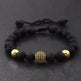 CZ Zircon Pave Lava Weaving Bracelet Men Beads - EX-STOCK CANADA