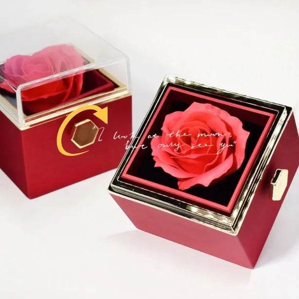 Rotating Soap Flower Rose Gift Box Creative Rotating Rose Jewelry Packaging Box Valentine's Day Gift For Women - EX-STOCK Canada