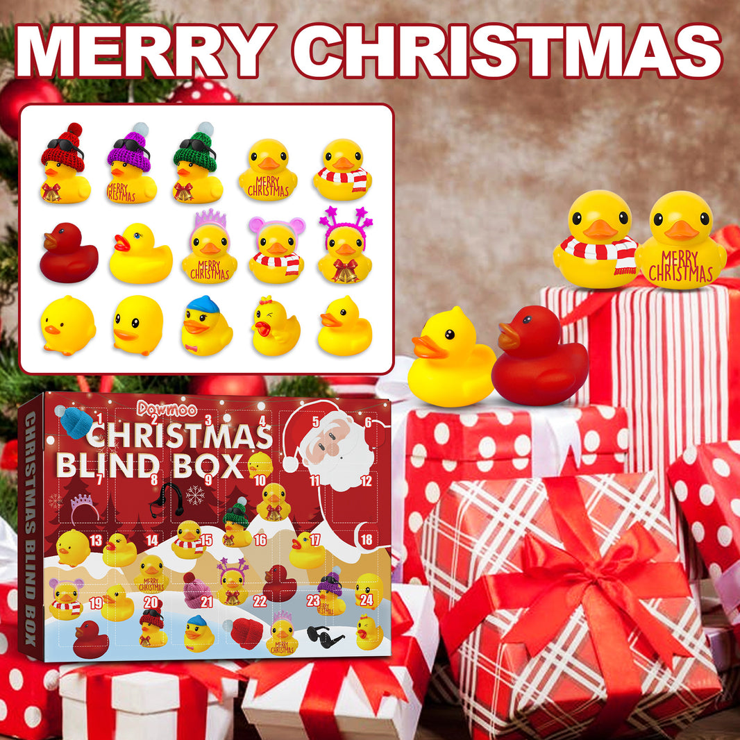 24-Day Christmas Rubber Duck Advent Calendar Blind Box – 24 Surprise Mini Ducks for Kids