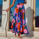 Elegant Fashion Vintage floral Bohemian Pleated Maxi Skirt - EX-STOCK Canada