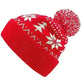 Jacquard Christmas Fluffy Ball Cap Thermal Head Cover Knitted Hat - EX-STOCK CANADA