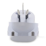 White electrical plug on a white background