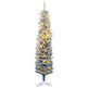 6' Flocked Christmas Trees, Pencil Prelit Artificial Christmas Tree With Snow Branches, Blue EX-STOCK Canada 