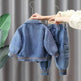 Neutral Unisex Denim Suit Spring Clothes Western Style Denim Two piece for boys and girls - EX-STOCK Canada