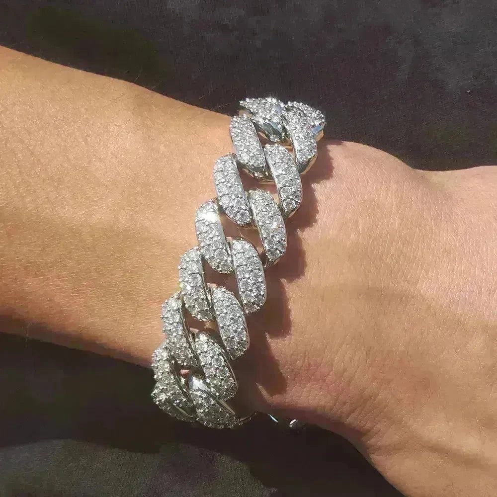 Cuban Bracelet Diamond Cuban Link Chain Hiphop Jewelry - EX-STOCK CANADA