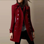 Ladies Spring Winter Long Jacket Wool Trench Coat Winter Workwear - EX-STOCK Canada