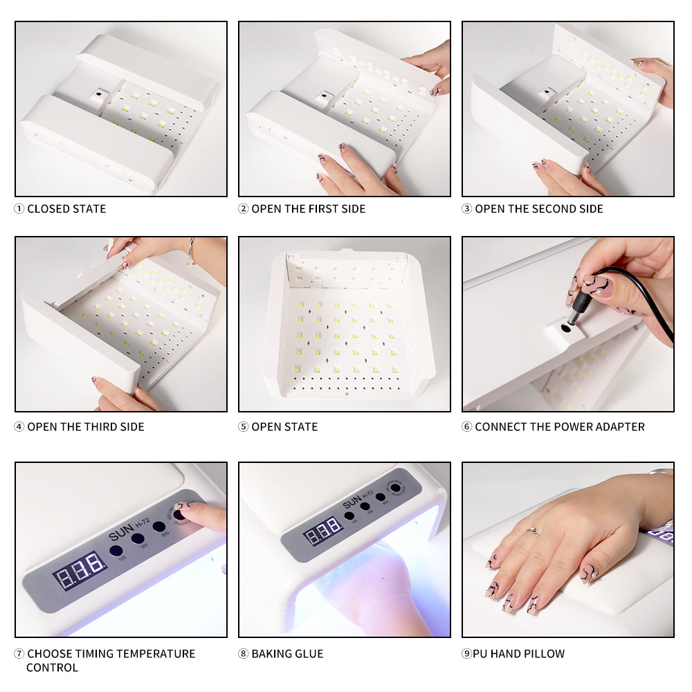 UV Led Nail Lamp For Gel Nail Polish Press On Nails Curing,  Large UV Nail Light Curing Nail Dryer With Nail Arm Rest For Nail Art Nail Technician Salon Use EX-STOCK Canada 
