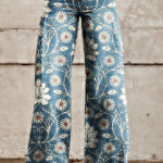 European And American Plus Size Women's Denim Casual Pants 