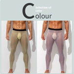 Men's Ultra thin Ice Silk Long John Skinny Flesh Nude Reflective Slim Leggings - EX-STOCK Canada