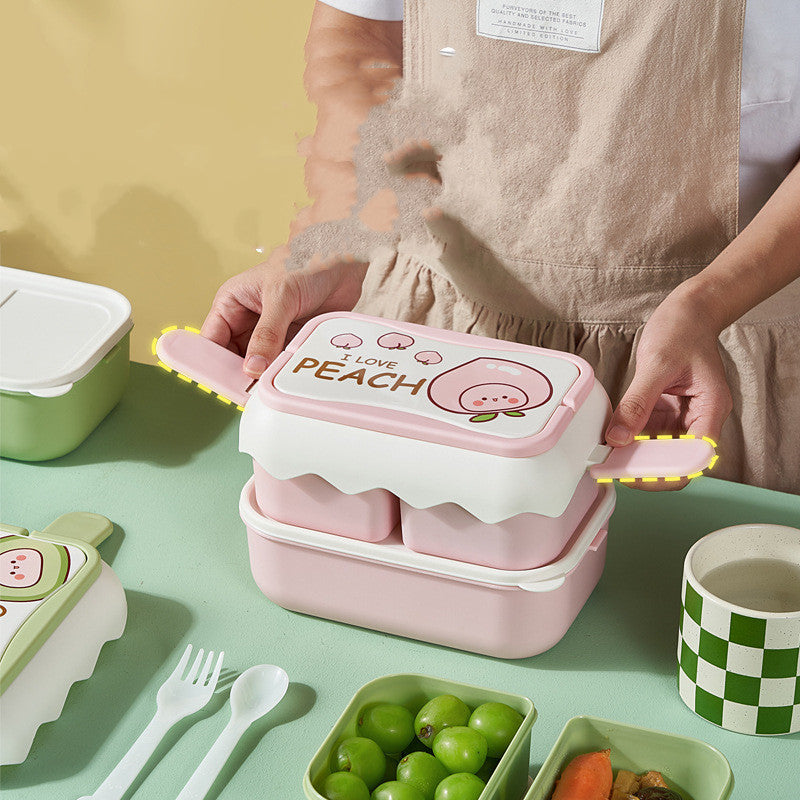 Women's Fashion Simple Cute Double-layer Large Capacity Lunch Box EX-STOCK