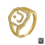 Fashion Micro Inlaid Zircon Arab Letters Ring for women - EX-STOCK CANADA