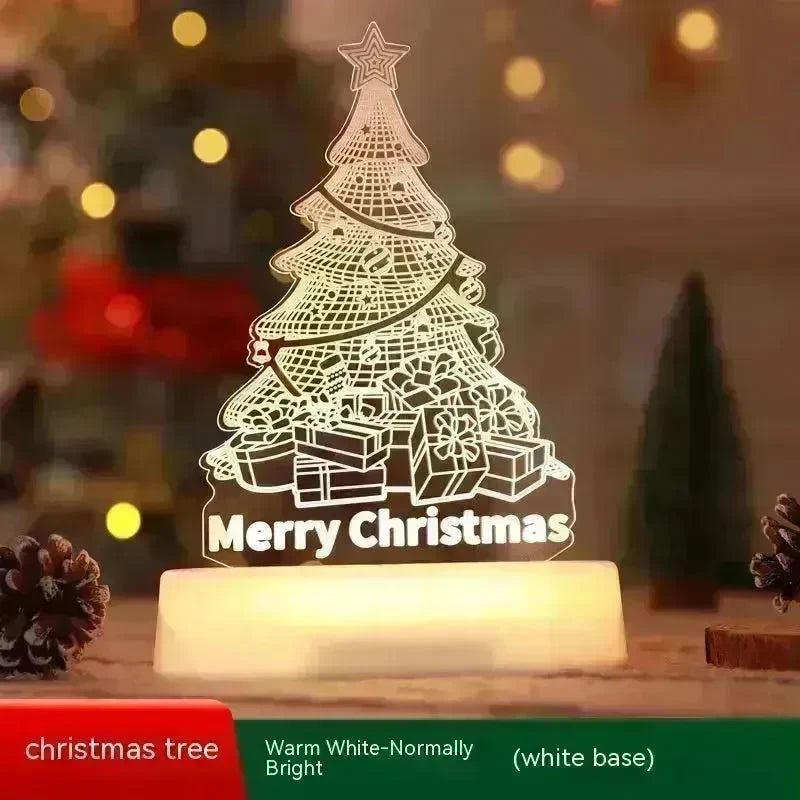 Christmas Decoration 3D Lamp Acrylic LED Night Lights New Year Valentines Day Christmas Kids Gift Christmas Ornaments - EX-STOCK CANADA