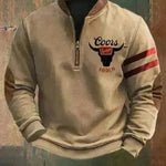 Casco 3D Digital Printing Stand Collar Men's Street Quarter Switshirt