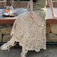 Retro Vacation Style Crocheted Hollow Beige Maxi Skirt - EX-STOCK Canada
